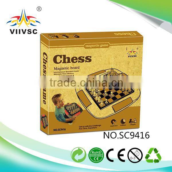 Latest product OEM design funny wooden travel chess set made in china
