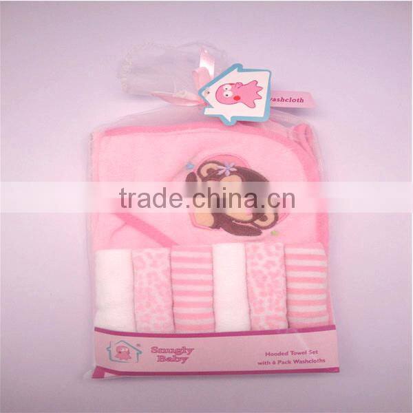 For kids small MOQ baby facecloth & hooded bath towel