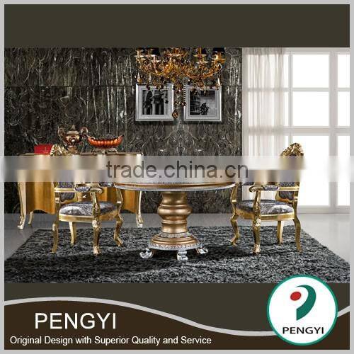 european style metal legs marble dining table Pk853