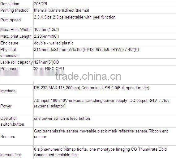 TTP-244 bar code thermal printer/ barcode label printer