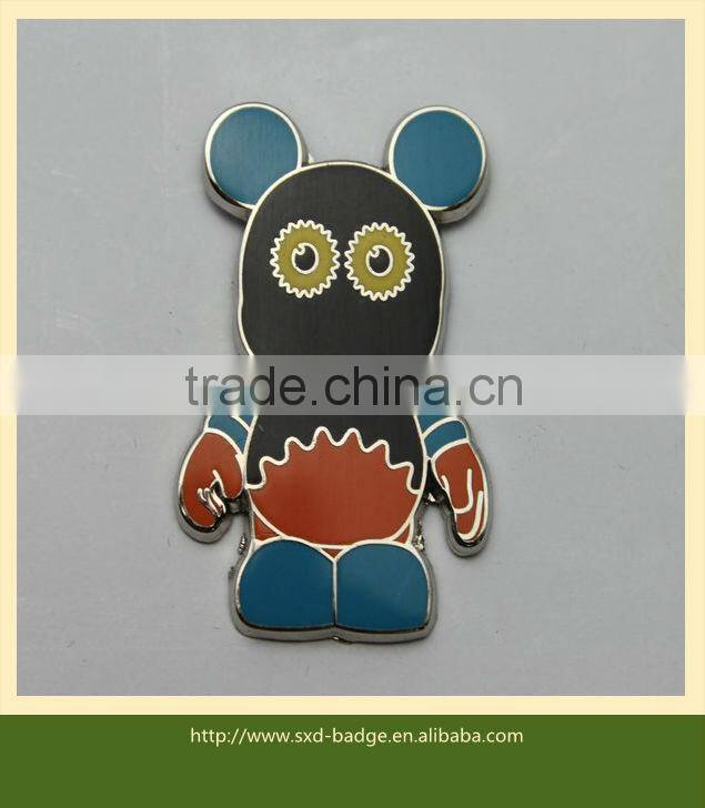 Cute cartoon bear shaped badge for Children/colorful 5C enamel bear lapel badge for promotion