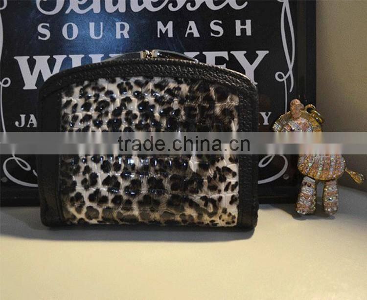 Famous designer clip money wallet with anmial pattern leather