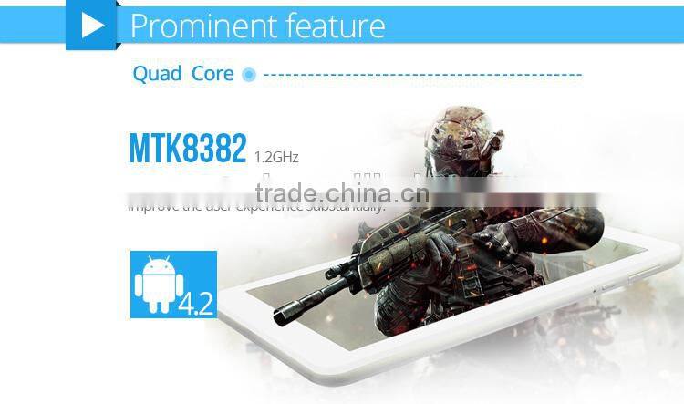 1024*600 MTK 8382 Quad core 1.2GHz Android 4.2 full format tablet
