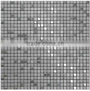 stainless metal mosaic brick wall tile