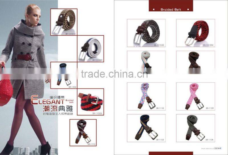 40mm Black Braided Webbing Men Rope Belt