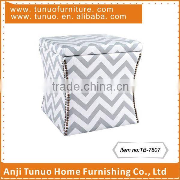 Stool with movable lid,For kids,Changing shoe,Storage,Water ripple pattern,Nails around,TB-7807