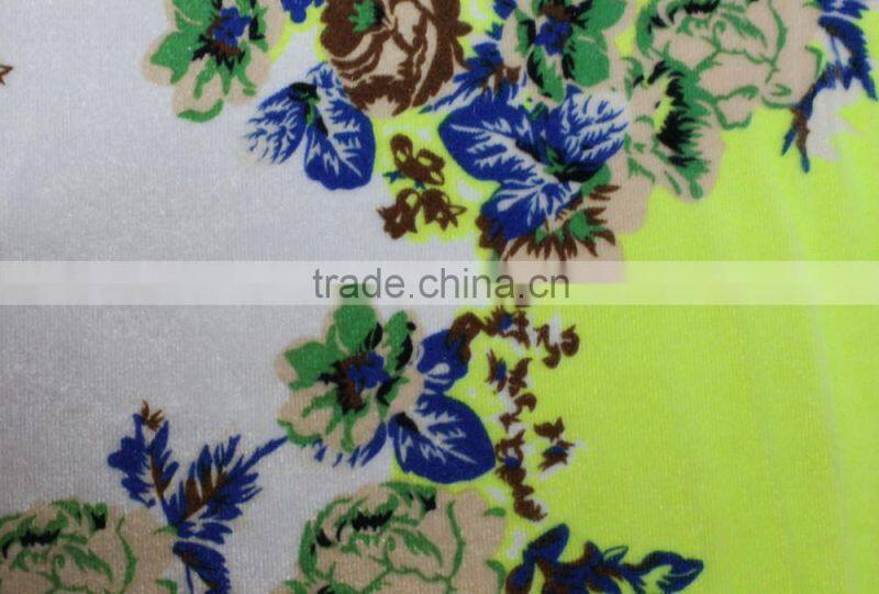 spandex polyester printed velvet fabric