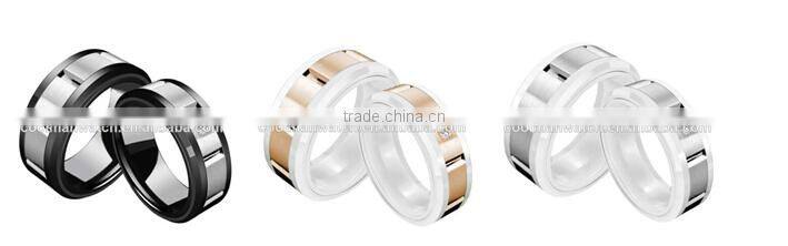 316L Stainless Steel ring combined, Polished Finish, Ceramic Ring, Fashion Ring, Stainless Steel Jewelry of china