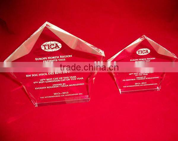 Crystal Award Trophy Award of Exellence TICA trophy