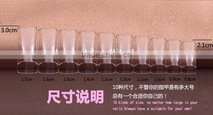 white clear glass color 100pcs 500pcs bag pvc box packing ABS salon french eagle nail tip