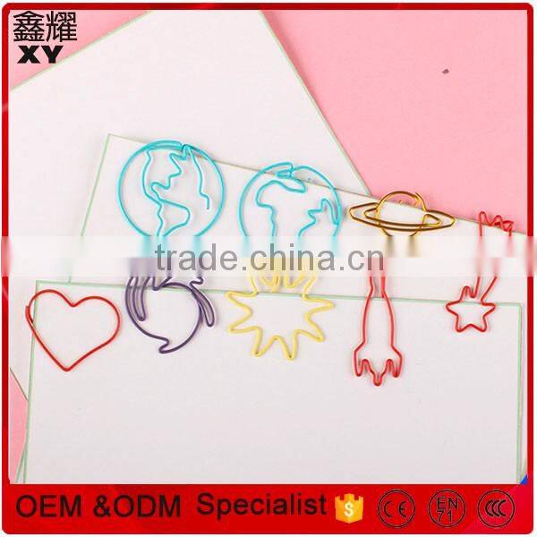 Cute children stationery assorted designs metal bookmark clip