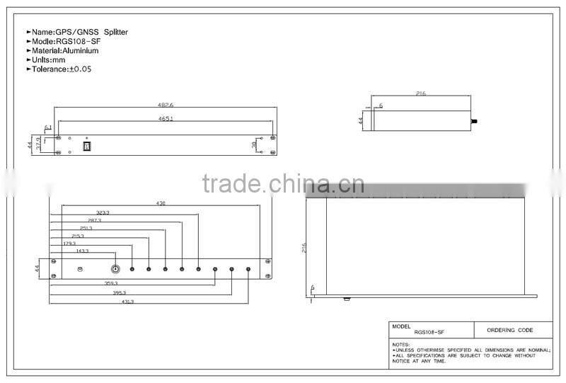 10dB one-input 8 way outputs GPS Splitter