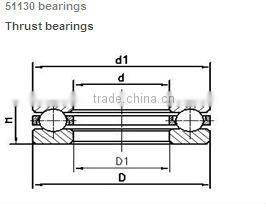 Hot sale High axial load thrust ball bearing 51130 with bearing washer vertical water pump bearing