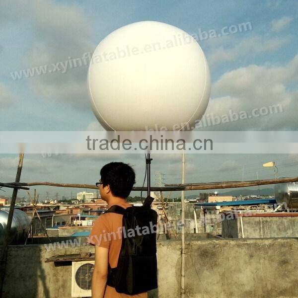 Color changed inflatable backpack balloon with removable banner