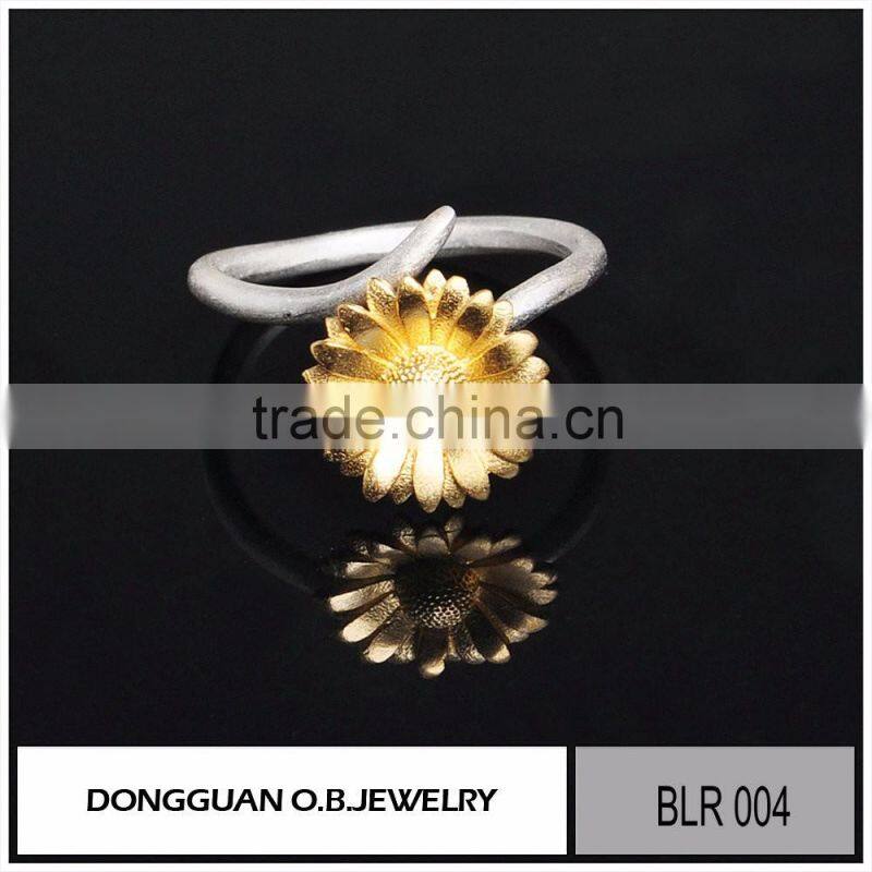 Latest brass antique jewelry ring without stone/Gold plated ring