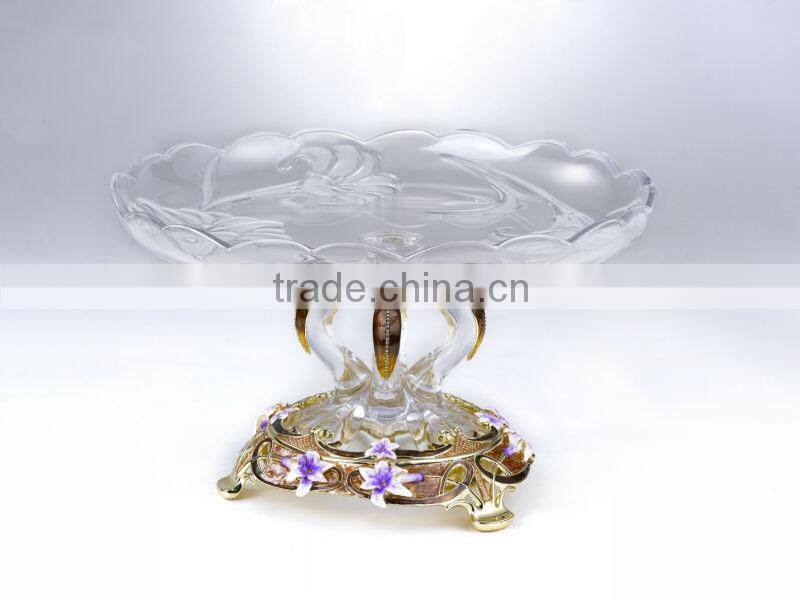 RORO Conjugal Felicity enamel crystal glass fruit holder