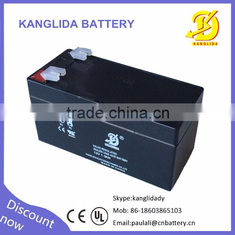 12v kanglida sealed lead acid battery, 12v 1.3ah alarm battery