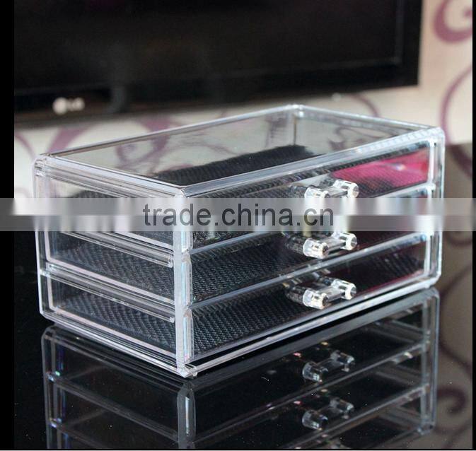 acrylic cosmetic organizer with 3 drawers