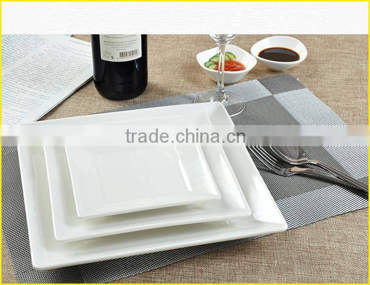 Wholesale White Square Ceramic Plate, Porcelain Cheap Dinner Plate