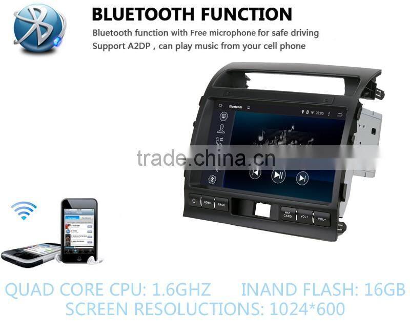 Quad Core Pure android 4.4.4 Car GPS for Toyota Land Cruiser 200 with Capacitive screen 1.6G CPU 1G RAM Radio audio player