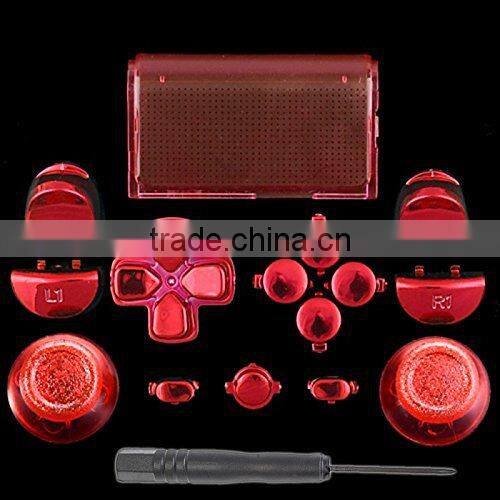 New crystal Full set button kits for PS4 controller For PlayStation 4 full crystal Button kits