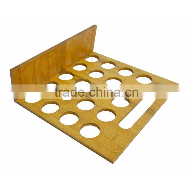 DT006/Bamboo Wood Spice and Peper Shakers Rack Wall Stand Holder Easy Caring