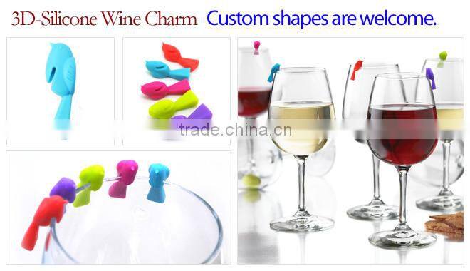 Premium Gift Colored Unbreakable Silicone Party Wine Glass Mark