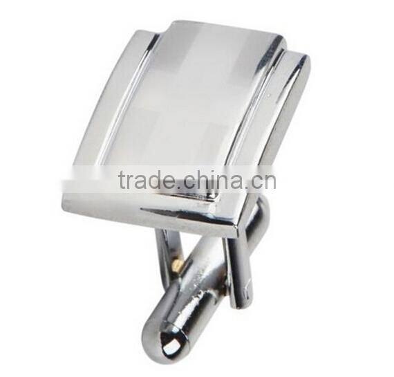 silver rectangle cross fashion men's cuff links
