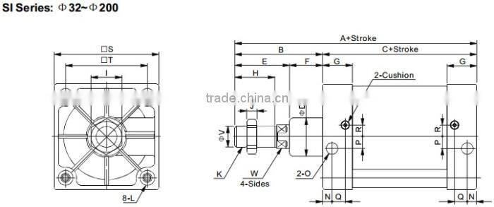 SI Series ISO6431 Standard Cylinder Double Action