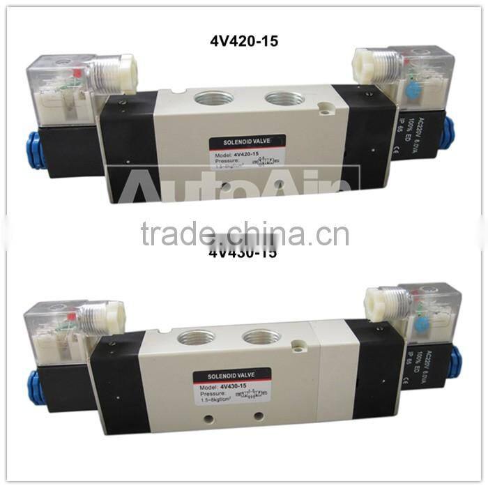 Best price 4v series 3 position 5 way 4v210 310 410 single acting solenoid valve air valve