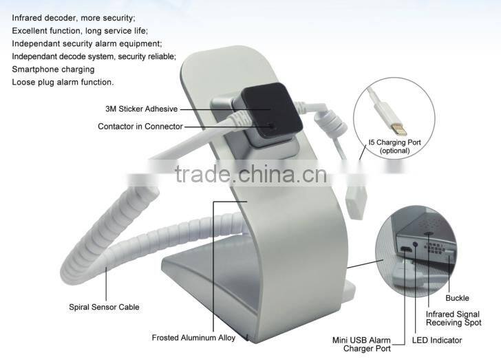 2014 new design alarm metal display stand/bracket device for universal mobile security display