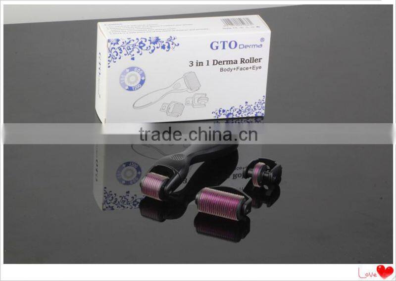 face roller 180/600/1200 titanium needles derma roller 3 IN 1