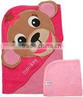 embroidery hooded baby towel 100% cotton