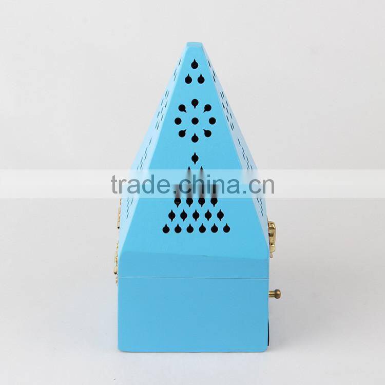 2016 hot sale wooden incense burner with pyramid shape incense burner box