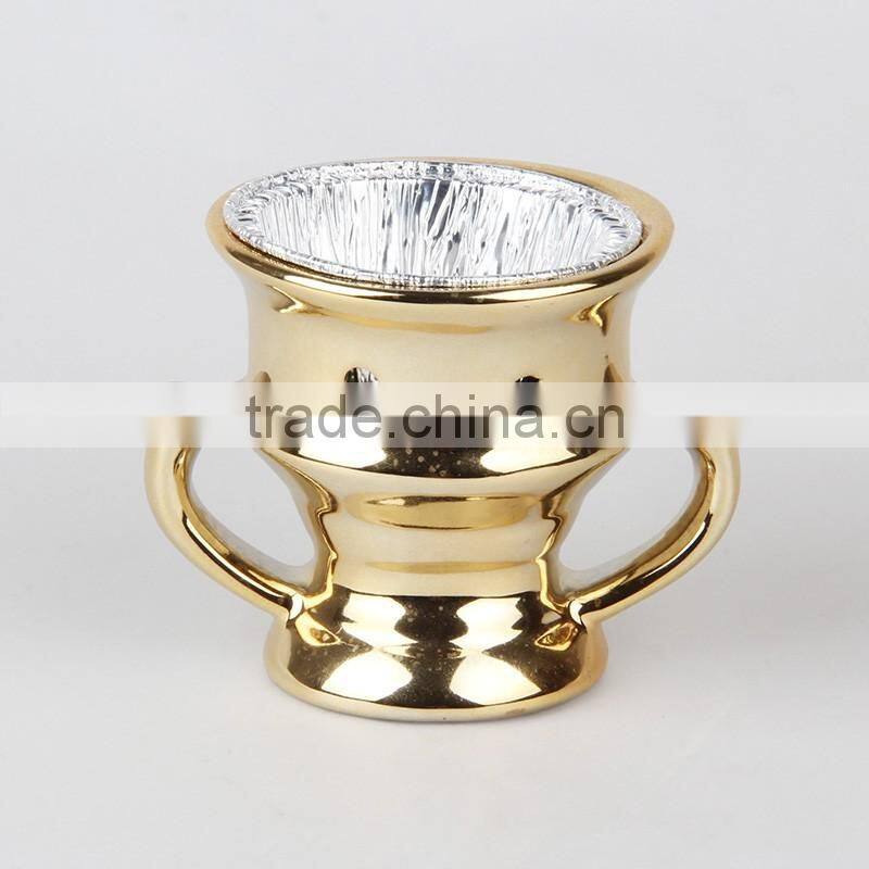 2016 new hot sell golden Arabic incense burner candle burner cramic incense burner for charcoal