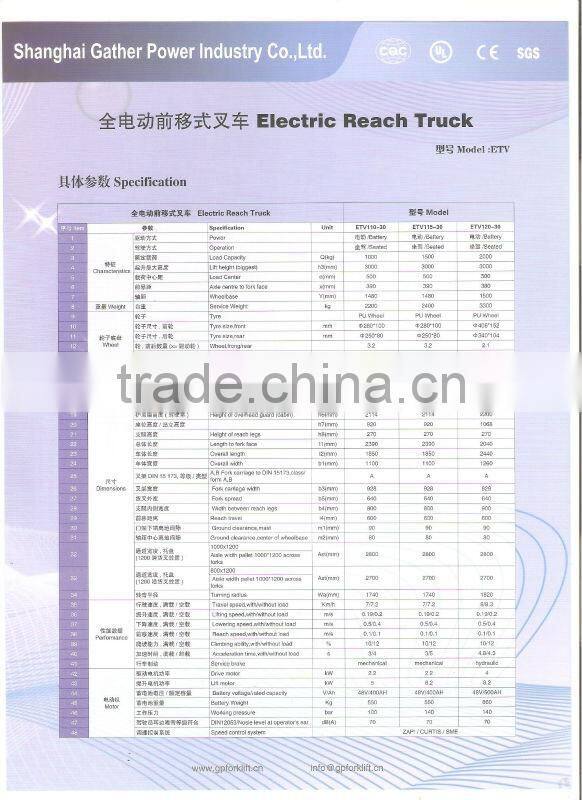 Electric Reach truck (seated type)