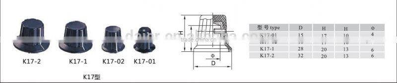 6mm black amp gas control knobs