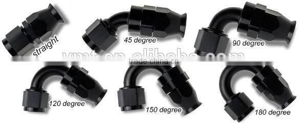 High Performance Aluminum hose ends 10AN Black 120 degree ptfe hose fittings