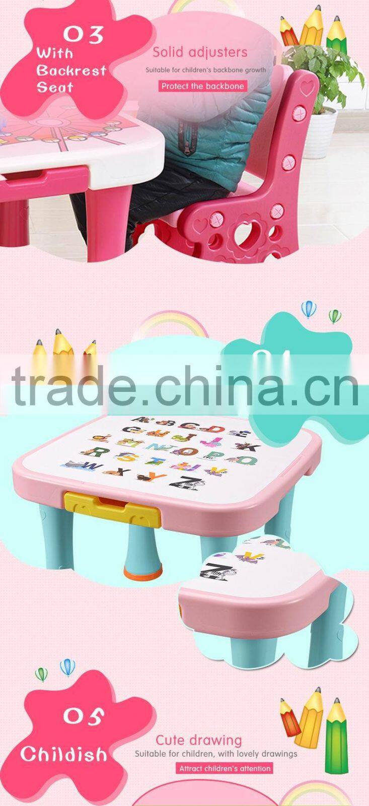 kids cartoon study table and chair kids study table chair