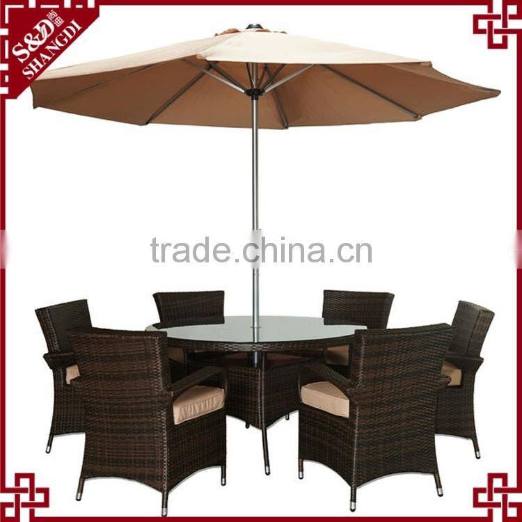 Luxury rattan garden patio dining table sets with 6 chairs