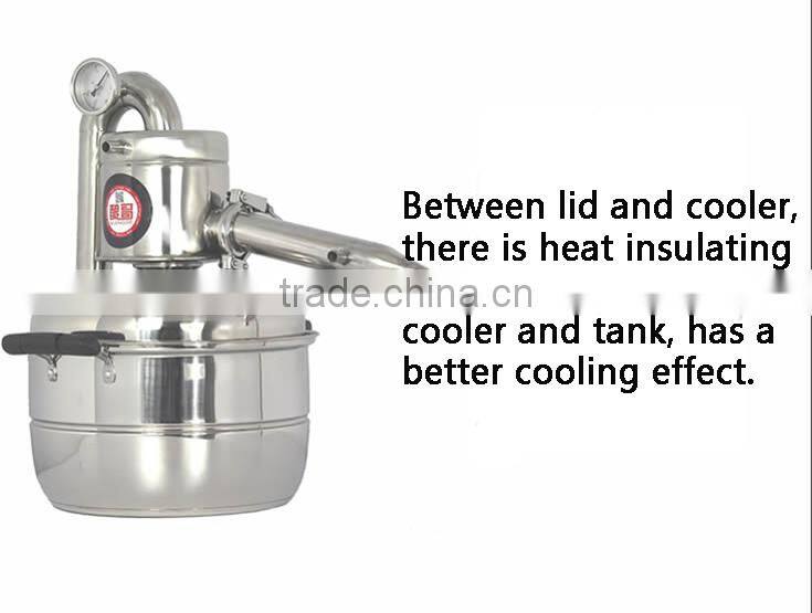 High Quality Household Stainless Steel 10L Home Alcohol Distiller For Sale With Thermometer Spirits(Alcohol) Distillation Boiler