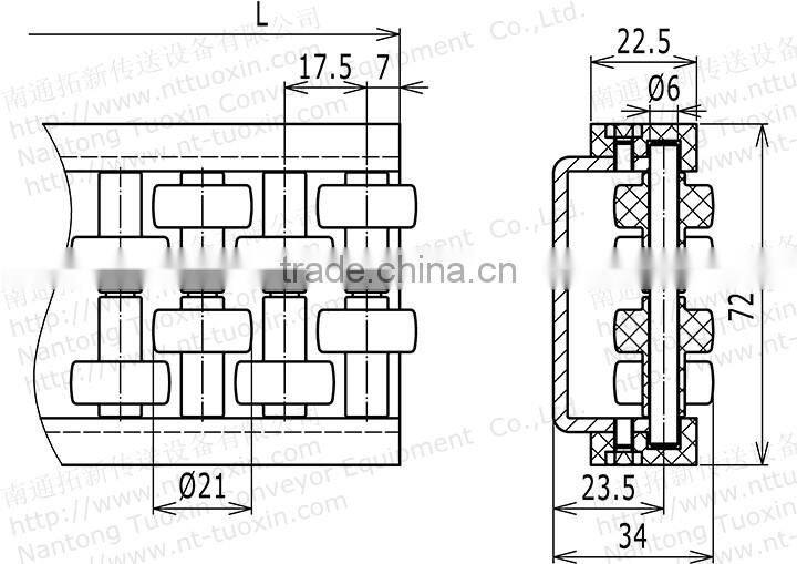 G10 Straight Run Roller Side Guide for Conveyor System