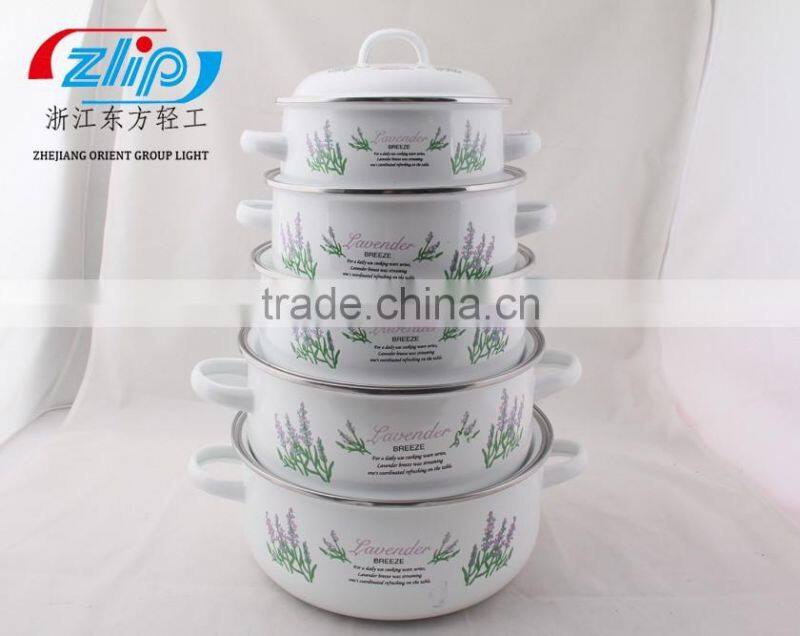 5Pcs Casserole belly Shape W/Metal Cover Light Color Decor