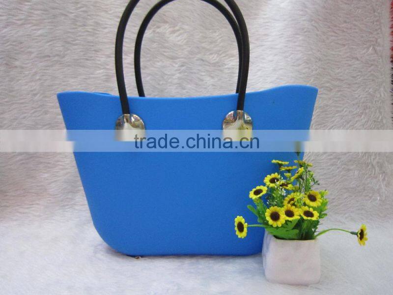 Fashion Lady Handbag, Silicon Beach Bag with PU Handle