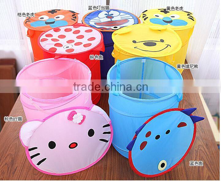 lovely cartoon print folding pop up laundry hamper collapsible laundry basket foldable storage basket