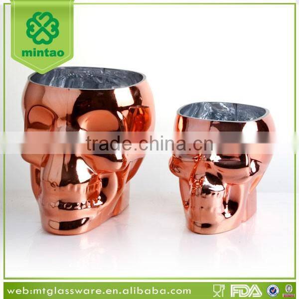 Cooper Skull Decorative Votive Tealight Glass Candle Holder