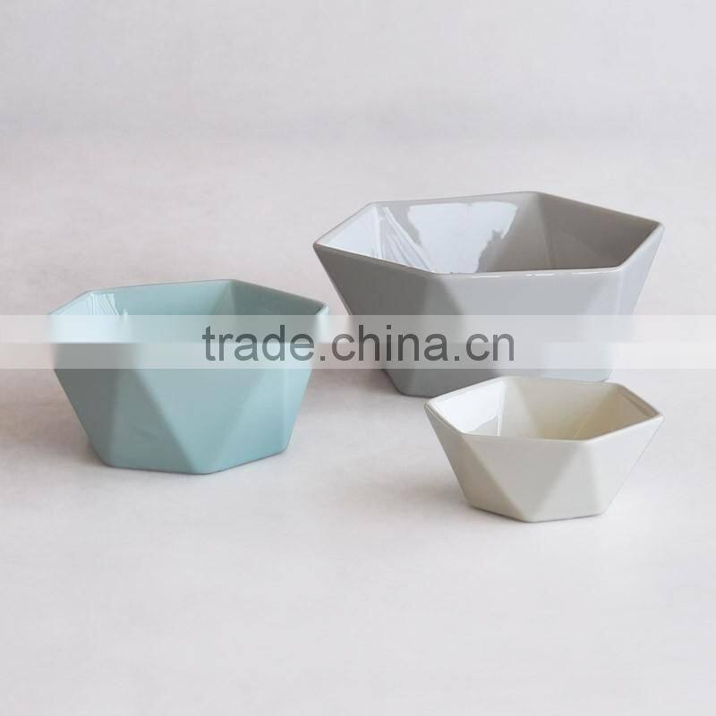 ceramic solid color fresh bowl with plastic lid