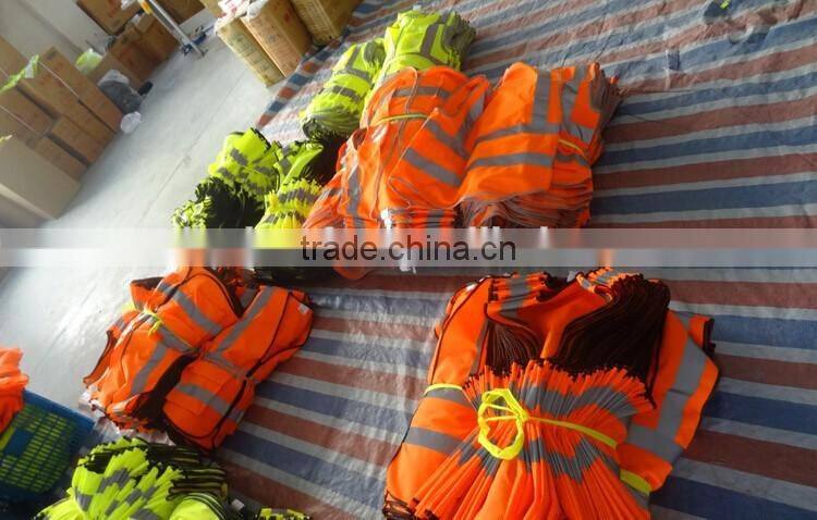 Cheap high visible road safety GREEN /ORANGE reflective vest PASSED EN 2047