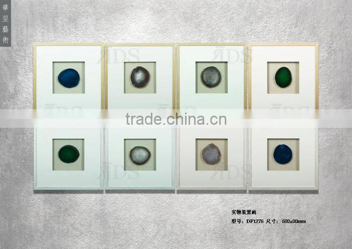 Framed handmade Agate shadow Box Wall Decor