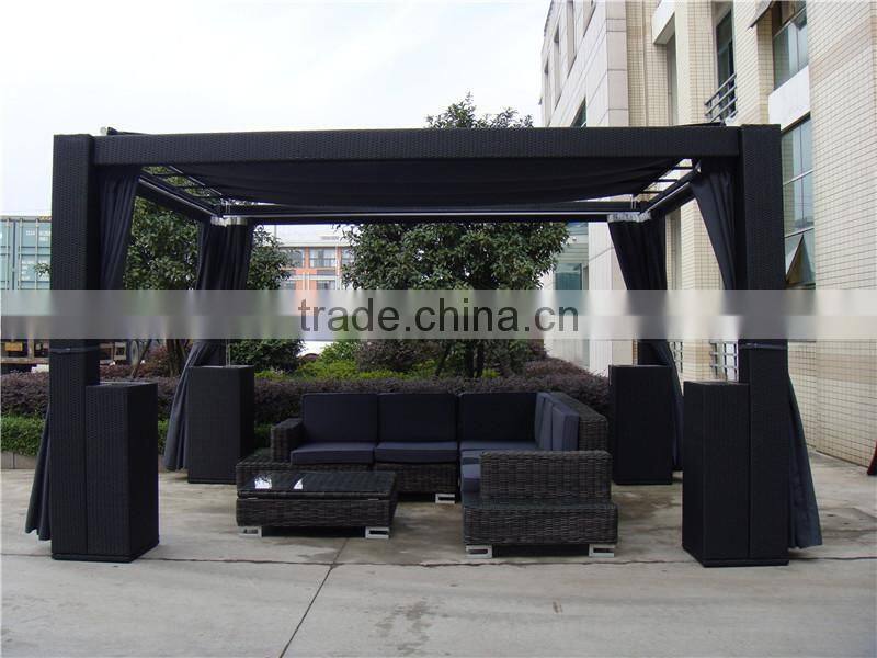 Outdoor Luxurious Rattan Pavilion Gazebo Garden Tent Supplies